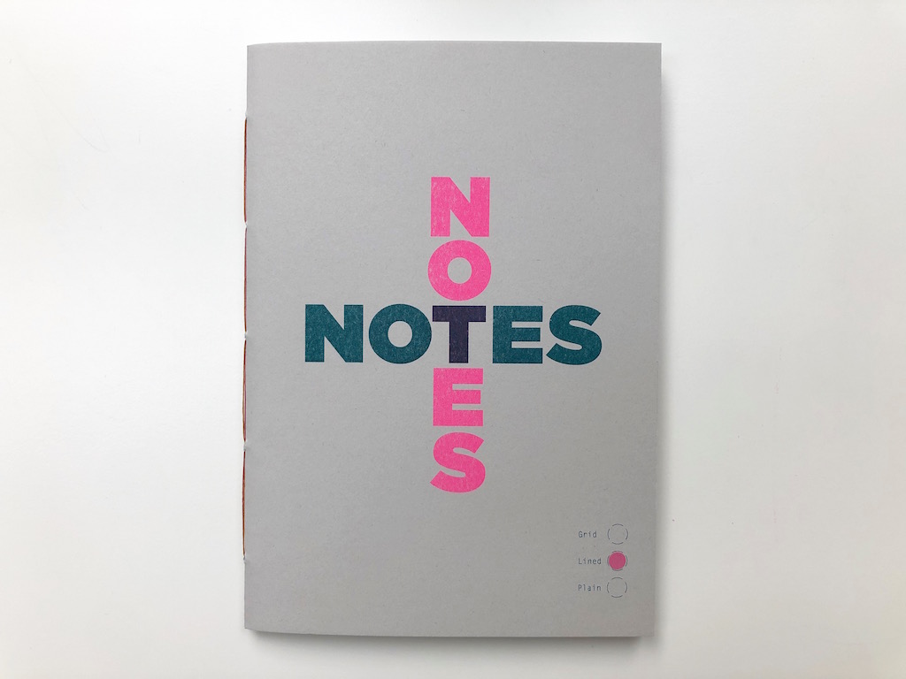 A risograph printed notebook cover. 